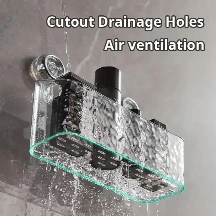 Praktische wandplank zonder boren voor de badkamer