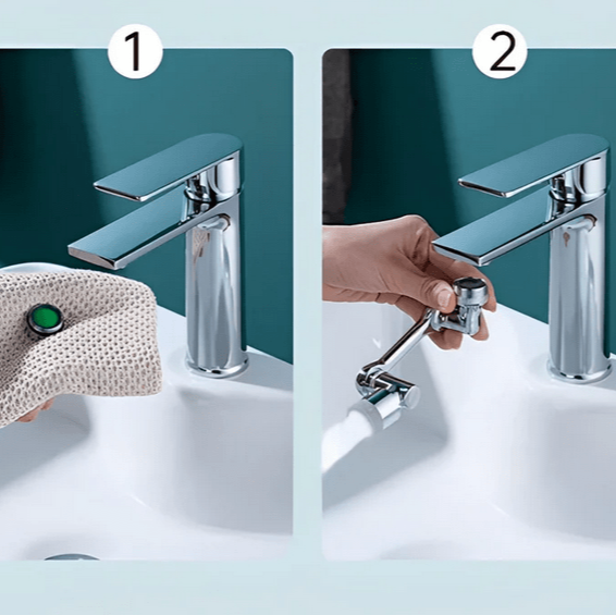 Rotating faucet extension for easy cleaning 